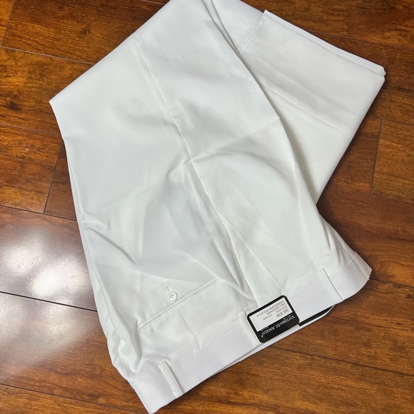 Men’s Vittorio St. Angelo🔹NWT🔹White Polyester Drees Pant 36s 30w - Picture 7 of 9